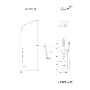 Душевая панель Cerutti SPA Victoria BR CT9980 матовая