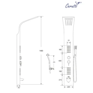 Душевая панель Cerutti SPA Virginia MW CT9982 белый мрамор