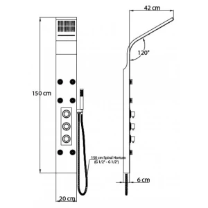 Душевая панель GPD DSP06 с термостатом