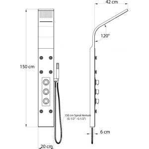 Душевая панель GPD DSP07 с термостатом