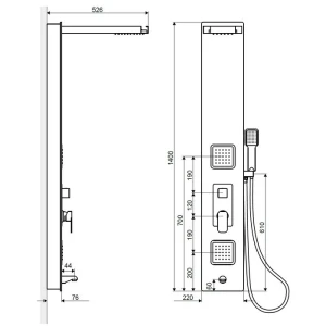 Душевая панель Excellent Glas ARAC.GR8401 хром