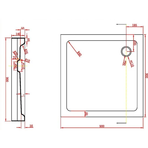 Поддон для душа Bravat Type-S2 P19 90x90