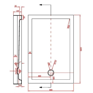 Поддон для душа Bravat Type-S1 P1812 120x80