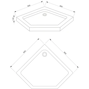 Поддон для душа Bravat Type-R1 P39 90x90