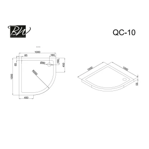 Поддон для душа Black&White QC-10 100x100