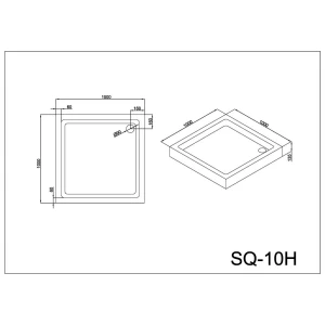 Поддон для душа Black&White SQ-10H 100x100