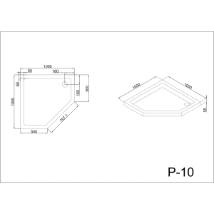 Поддон для душа Black&White P-10 100x100