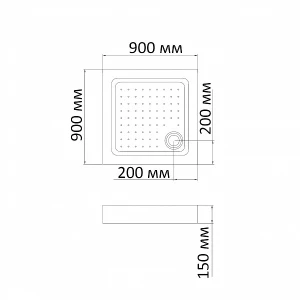 Поддон для душа Bandhours Square 99-Tray 90x90
