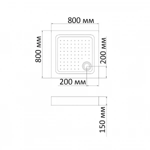 Поддон для душа Bandhours Square 88-Tray 80x80