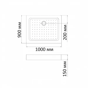 Поддон для душа Bandhours Rectangular 910-Tray 100x90