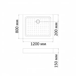 Поддон для душа Bandhours Rectangular 812-Tray 120x80