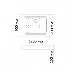 Поддон для душа Bandhours Rectangular 912-Tray 120x90