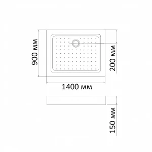 Поддон для душа Bandhours Rectangular 914-Tray 140x90