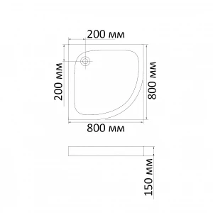 Поддон для душа Bandhours Alfa-Tray 80x80