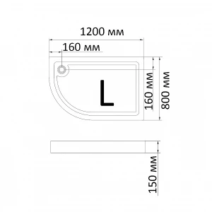 Поддон для душа Bandhours Alba L Tray 120x80