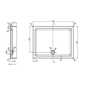Поддон для душа Azario 80x80 квадрат