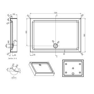 Поддон для душа Azario 120x80 прямоугольный