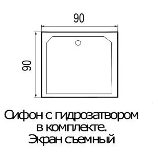 Поддон для душа Wemor 90/38 S квадрат