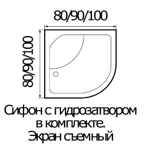 Поддон для душа Wemor 80/43 C полукруг