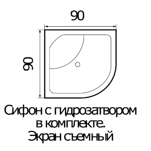 Поддон для душа Wemor 90/40 C полукруг