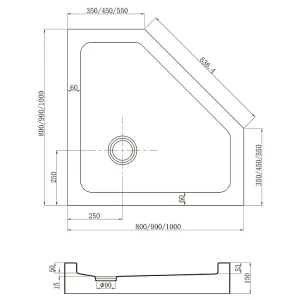 Акриловый поддон для душа Veconi TZ-53B 80х80 TZ53B-80-C5