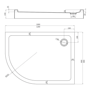 Акриловый поддон для душа Veconi TZ-55R 100х80 TZ55R-10080-C5