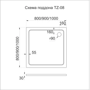 Поддон из искусственного камня Veconi TZ-08 80х80 TZ05-100PL-01-19C3