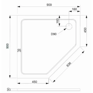 Поддон из искусственного камня Veconi TZ-12 90х90 TZ12-90T-01-19C3