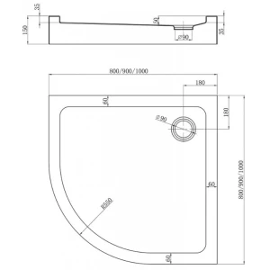 Акриловый поддон для душа Veconi TZ-51B 80х80 TZ51B-80-C5