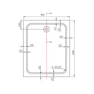 Акриловый поддон для душа Vincea VST-2AR-9010 100х90