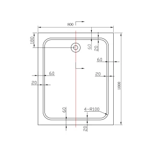 Акриловый поддон для душа Vincea VST-2AR-8010 100х80