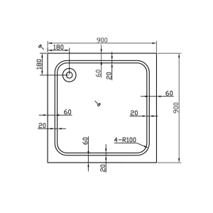 Акриловый поддон для душа Vincea VST-2AS-9090 90х90