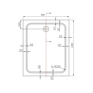 Акриловый поддон для душа Vincea VST-2AR-8012 120х80