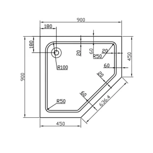 Акриловый поддон для душа Vincea VST-2AP-9090 90х90