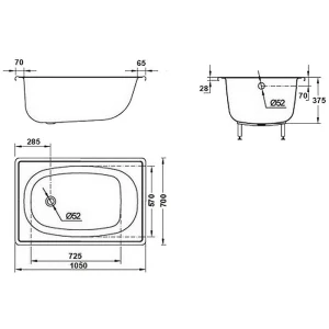 Стальная ванна BLB Europa B15E 105x70