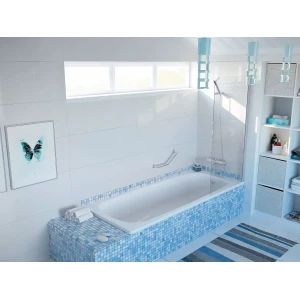 Стальная ванна BLB Universal HG B60H 160x70 с шумоизоляцией, с отверстиями д/ручек
