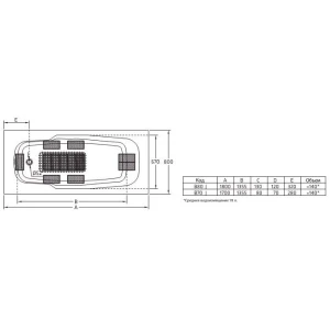 Стальная ванна BLB Atlantica HG B80J 180x80 с шумоизоляцией, с отверстиями для ручек