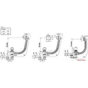 Сточный комплект RAVAK полуавтомат X01506 80 см