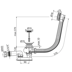 Слив-перелив Alcadrain автомат AG210125260