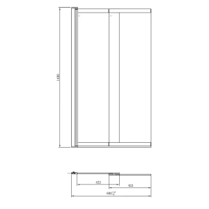 Шторка на ванну Azario Boston AZ-143B 80x140