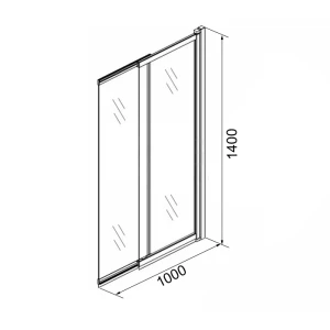 Шторка на ванну Azario Merrit AZ-NF6122 1000 BLACK 100x140