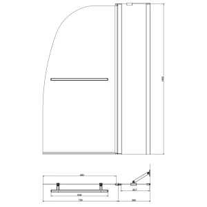 Шторка на ванну Azario Boston AZ-142TB 100x140
