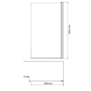 Шторка на ванну Azario Merrit AZ-NF6310-1 800 BLACK 80x140