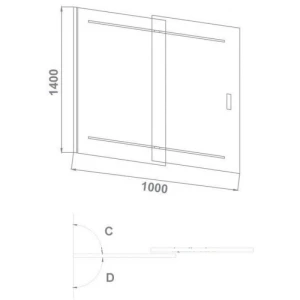 Шторка на ванну Good Door Screen SL-100-C-В 100x140