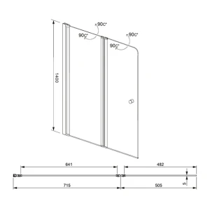 Шторка на ванну Aquanet Alfa 4 NF6222-pivot 120x140