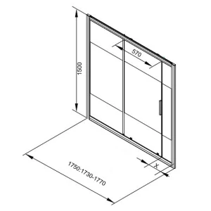 Шторка на ванну Aquanet Practic AE10-B-175H150U-CP 175x150