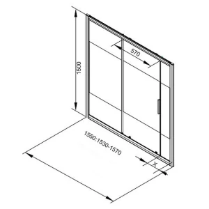 Шторка на ванну Aquanet Practic AE10-B-155H150U-CP 155x150