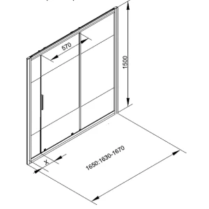 Шторка на ванну Aquanet Practic AE10-B-165H150U-CP 165x150