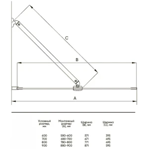 Шторка на ванну Veconi Palau PL-85G 60x150