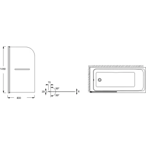 Шторка на ванну Jacob Delafon Odeon Up E4932-BL 80x145